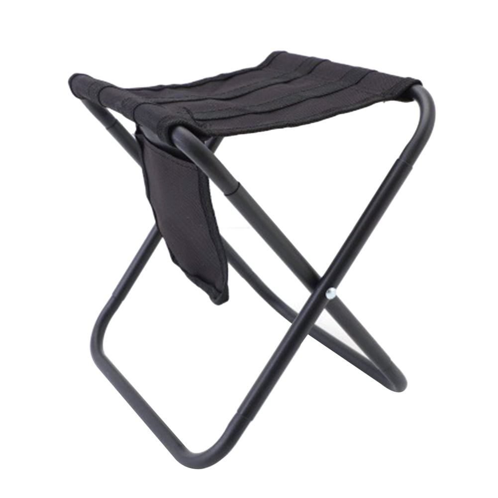 Lightweight Folding Stool Outdoor Camping Picnic Travel Seat Chair Black 