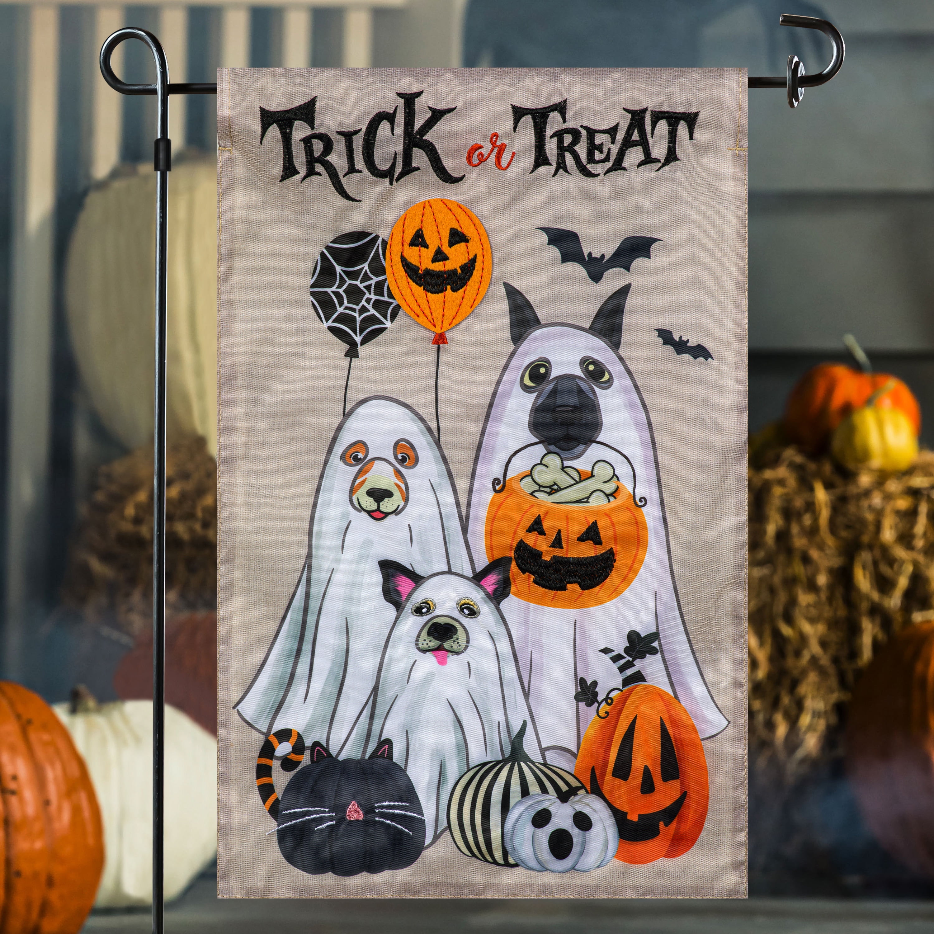 Meadow Creek Harvest 11.5" x 18" Ghost Pets Outdoor Yard Flag with Stand