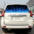 thumbnail image 5 of Rear Window Graphic Decal For SUV jeep PICK-UP TRUCK  Blue flame PERFORATED VINYL TINT Sticker Window Tint, 5 of 5