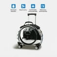 thumbnail image 6 of Fompes Transparent Hard Cat Carrier with Rolling Wheels, Fully Breathable & Multiple Carrying Options for Dogs, Cats & Bunny Travel & Walk Friendly Pet Carrier with Wheels, Black, 6 of 12