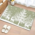 thumbnail image 2 of Christmas Sage Green 2'x3' Washable Rug, White Xmas Tree Elk Winter Snowflake Non-Slip Soft Doormat Area Rugs for Entrance Bathroom Bedsides, Carpet for Kitchen Bedroom, Entryway Floor Mat, 2 of 9