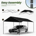 thumbnail image 6 of GOJOOASIS 10x20 Carport Heavy Duty Portable Garage Shelter Metal Car Canopy Tent with UV-Resistant & Weatherproof Top Cover for RV & Vehicles (Black, 10x20 Without sidewalls), 6 of 14
