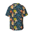 thumbnail image 6 of Daiia Blue Floral Men's Linen Shirts Short Sleeve Casual Shirts Button Down Shirt for Men Beach Summer Wedding Shirt-3X-Large, 6 of 6