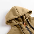 thumbnail image 5 of Handshe Men's Zip-Up Hoodie, Fleece-Lined Solid Color with Arm Pocket, Casual Long Sleeve for Daily Use, 5 of 8