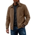 thumbnail image 2 of Hulanddfd Mens Jacket Zip Up Collared Coat, Lightweight Long Sleeve Outerwear with Pockets, Casual Spring Top, 2 of 7