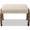 thumbnail image 3 of Baxton Studio Sandrine Fabric Ottoman in Light Beige and Walnut Brown, 3 of 7