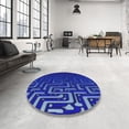 thumbnail image 4 of Ahgly Company Machine Washable Indoor Square Transitional MediumBlue Area Rugs, 4' Square, 4 of 7