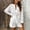 White, variant on MORTTIC Women's Elegant V-Neck Lace Blouse & Shorts Set - Summer Semi-Sheer Hollow-Out Two Piece Outfit