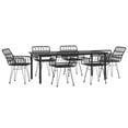 thumbnail image 3 of vidaXL 9 Piece Patio Dining Set Black Poly Rattan, 3 of 10