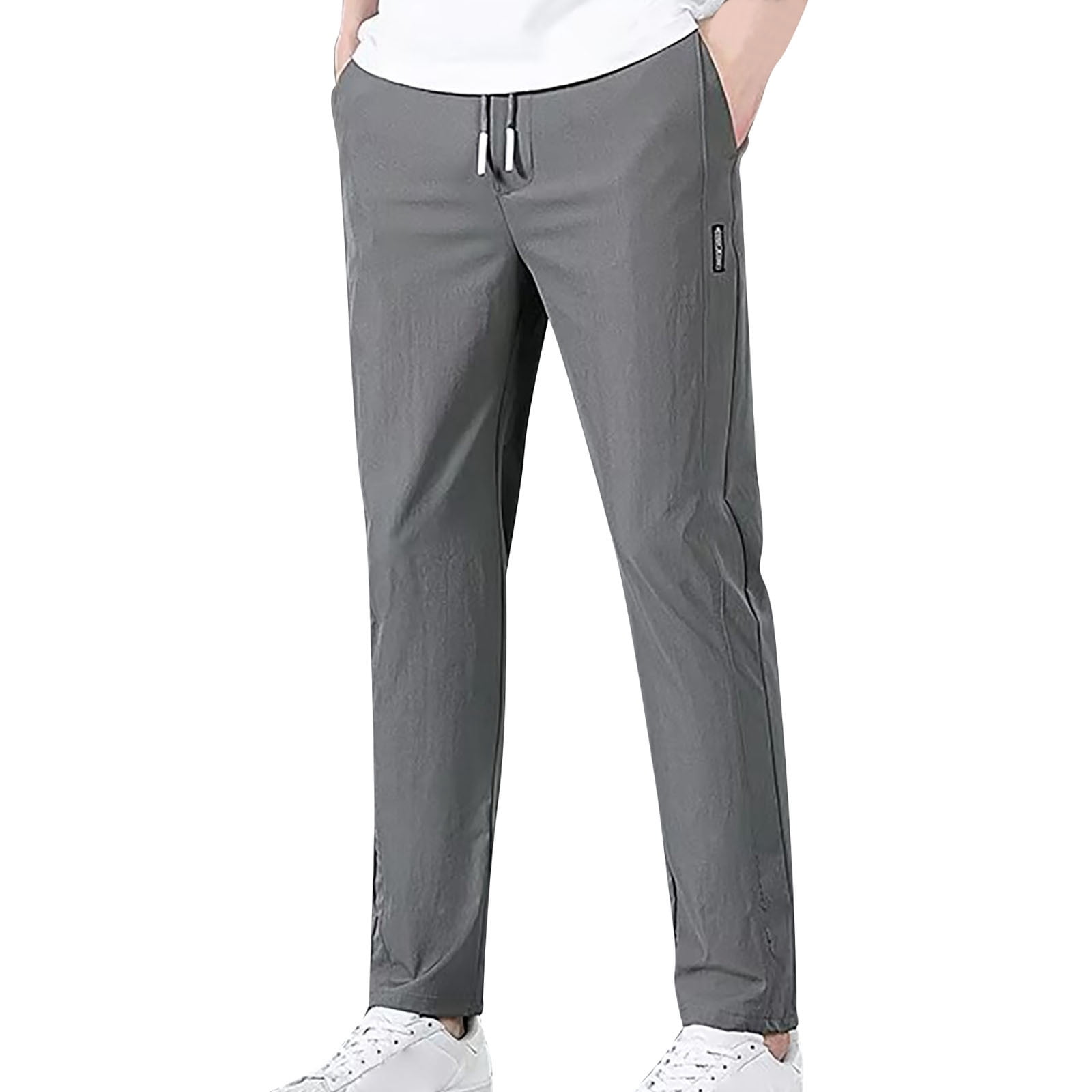 Entyinea Cargo Sweatpants for Men Stretch Elastic Wasit Tapered ...