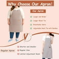 thumbnail image 2 of URBY 1pc Plus Size Strip Apron Extra Wide for Kitchen Cooking, Brown White, 2 of 7