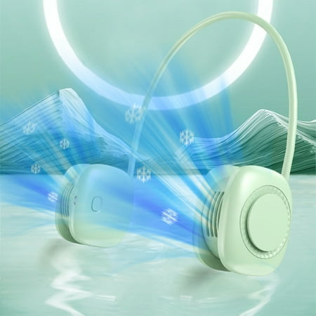 

Personal Portable Fan -Portable Neck Fan - Cooling Wearable Fan Rechargeable Portable Hanging Fan Hands Free Bladeless Fan Operated Wearable Personals Fan Leafless Rechargeable Headphone Design USB