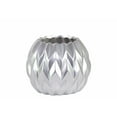 thumbnail image 1 of Benzara BM134189 Vase Bas Rond avec Lèvre Inégale & 44; Conception Vague - Argent - 6.75 x 6.75 x 5.5 Po & Petit, 1 of 1