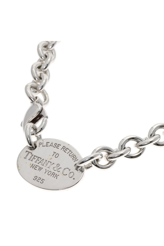 Pre-Owned Tiffany & Co. Return to Oval Necklace, Silver, Women's.