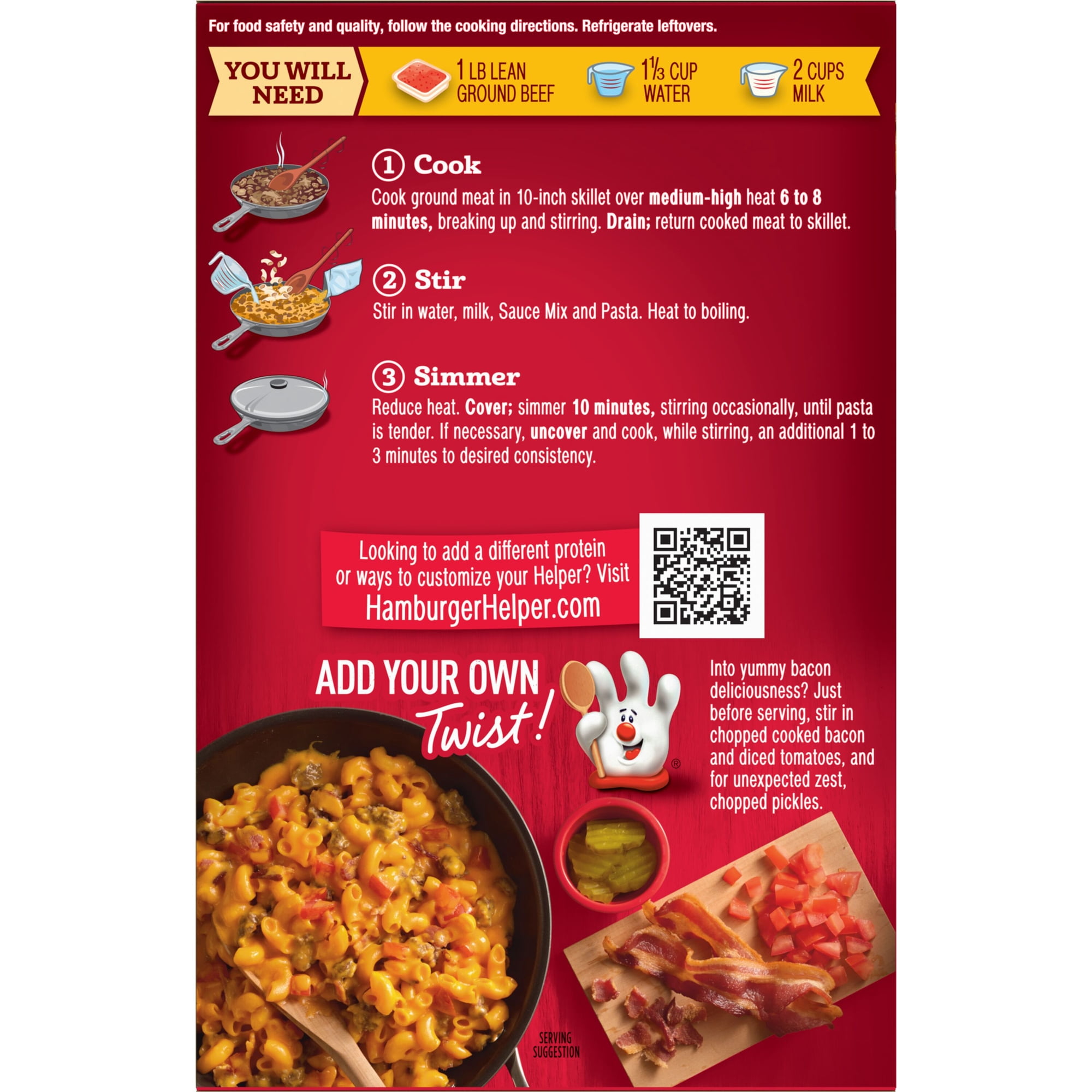 Hamburger Helper Double Cheeseburger Macaroni, 6 oz Box (Pack of 10)