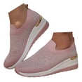 thumbnail image 5 of longantii Orthopedic Casual Shoes for Women Arch Support Non Slip Slip on Nurse Shoes Wide Knitted Mesh Stretch House Shoes Comfortable 2026 New Foam Shoes Pink, 5 of 8