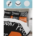 thumbnail image 4 of Quilts Queen Size Bedding Set, Halloween Lightweight Quilted Comforter, Fall Horror Letters Spooky Ghosts Black Orange Soft Reversible Bedspread Coverlet with Pillow Covers for All Season, 90" x 96", 4 of 7