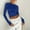 Dark blue, variant on TODOZO Long Sleeve Shirts for Women Tunic Tops Casual Womens Summer Tops Womens Crewneck Long Sleeve Shirt Double Lined Basic Tees Side Ruched Going Out Crop Tops Beige L