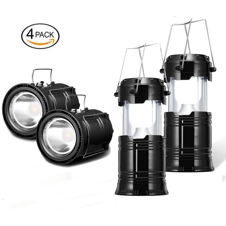 COB Lantern, Camping Solar Lanterns,4-Pack Lantern Flashlights with  Input/Output Port, USB Rechargeable Emergency Lighting for