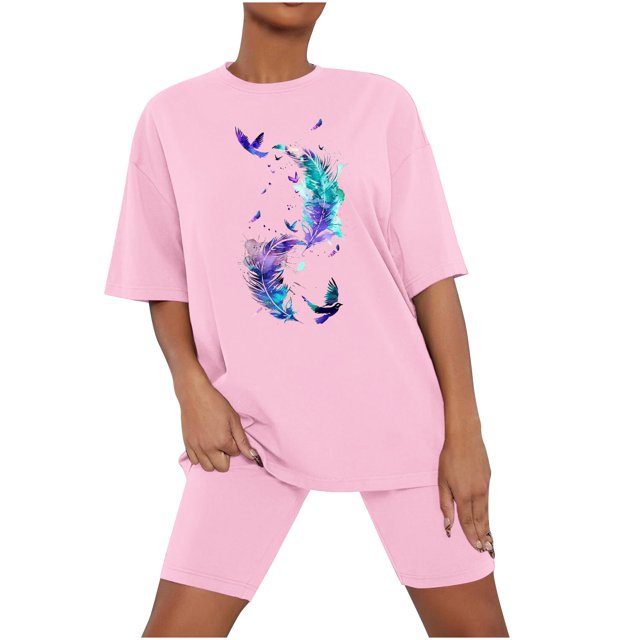 Birdeem Ensembles de Pyjama pour Femmes 2 Pcs Haut à Manches Courtes en Laitue et Shorts Ensemble de Pyjama 2 Pcs
