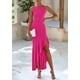 thumbnail image 3 of Vestido largo PRETTYGARDEN para mujer, verano 2025, con volantes, rosa y rojo, 3 of 9