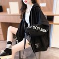 thumbnail image 4 of Towmus Gothic Hoodie With Sleeve Letter Print - Dark Harajuku Sportswear With Patches - Casual Oversize Street Hip Hop Trend, 4 of 7