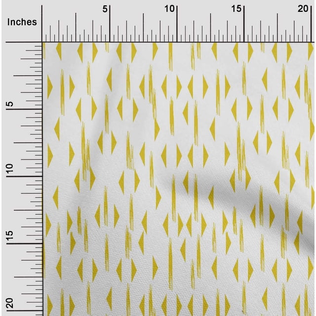 oneOone Cotton Silk Fabric Triangle Ikat Print Sewing Fabric BTY 42 Inch Wide