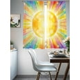 thumbnail image 4 of Colorful Sun Sheer Curtains 2 Panels Set Cartoon Watercolor Red Yellow Blue Sunshine Stars Sheer Window Curtains Light Filtering Rod Pocket Voile Drapes for Bedroom Living Room 52"x63", 4 of 9