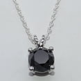 thumbnail image 2 of Dazzlingrock Collection Round Black Diamond Solitaire Style Pendant for Women with 18 Inch Silver Chain (2.50 ctw, Color Black, Clarity Opaque) in 14K White Gold, 2 of 6