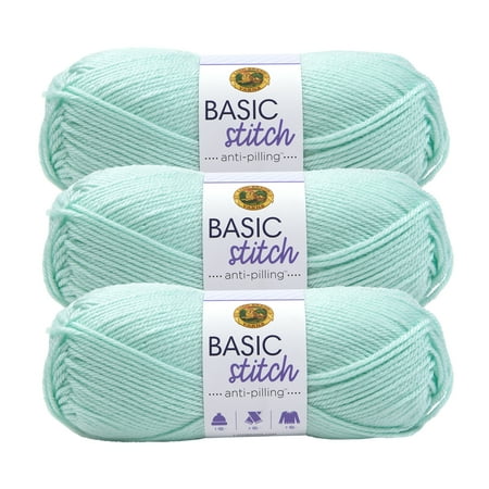 UPC: 0842093117575 | Lion Brand Yarn Basic Stitch Anti Pilling Green Medium Acrylic Green Yarn 3 Pack