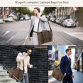 thumbnail image 2 of 15.6" Messenger Bag for Men: Leather Waxed Canvas Briefcase Large Computer Laptop Bag Handbags Crossbody Bags for Work, 2 of 6