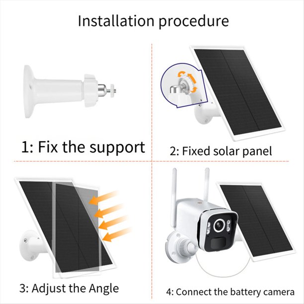 6W 5V Cabezal Solar USB Panel Fotovoltaico Tablero de Carga de Vigilancia de Seguridad de Bajo Consumo Impermeable para Exteriores, Negro-A