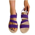 thumbnail image 5 of Censtreet Womens Sandals Shoes Comfort Walking with Non Slip on Casual Summer Beach Shoes Dress Ankle Elastic Bohemian Flats, 5 of 6