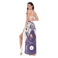 thumbnail image 3 of FORMRS Womens Long Sarong Beach Wrap Semi-Sheer Bikini Skirt Bathing Swimsuit Cover Up, Orange Astronaut Planet, 3 of 7