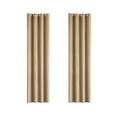 thumbnail image 2 of Thermal Insulated Velvet Curtains, Room Darkening and Noise Reducing Drapes for Living Room and Bedroom, Grommet Top Window Treatments(Khaki), 2 of 6