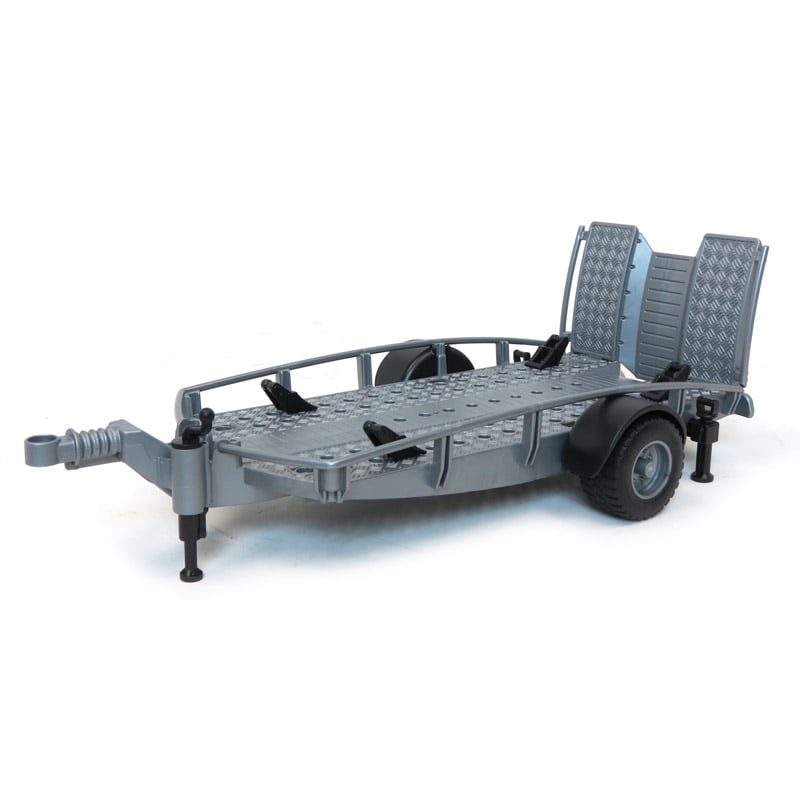 Details about   1/16 Single Axle Trailer By Bruder With Ramps And Tool Box 42924