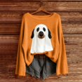 thumbnail image 2 of Halloween Sweatshirts for Women Oversized Sweatshirt Scoop Neck Tops Womens Long Sleeve Tops Fall Outfits Halloween Costumes Halloween Top Trendy Fashion Clothing Cute Sweatshirts, 2 of 3