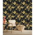 thumbnail image 2 of MuralsPrint Glam Golden Exotic Leaves Removable Peel-and-Stick Wallpaper - 10'ft H x 24''inch W, 2 of 4