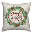thumbnail image 2 of Creative Products Santa Claus is coming to town wreath 16x16 Spun Poly Pillow, 2 of 3