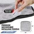 Autocraft Detailing Towels, Grey Premium Microfiber, 16"x16", Double