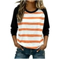 thumbnail image 5 of HomeDM Women's Sweatshirts Long Sleeve, Crew Neck Casual Shirts Color Block Stripe Pullover Tops - Black/L, 5 of 6