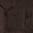 thumbnail image 5 of Men Summer Tops Men's Plus Size Summer Casual Buckle Slim Short Sleeve T Shirt V Neck Pocket Top Athletic Long Sleeve Comfortable Loose Fit Neck Top Long Striped Shirt Little Year Fit Mens Brown L, 5 of 6