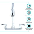 thumbnail image 5 of Dura Faucet Non-Metallic Dual Lever Pull-Down RV Kitchen Faucet - Chrome Polished, 5 of 5