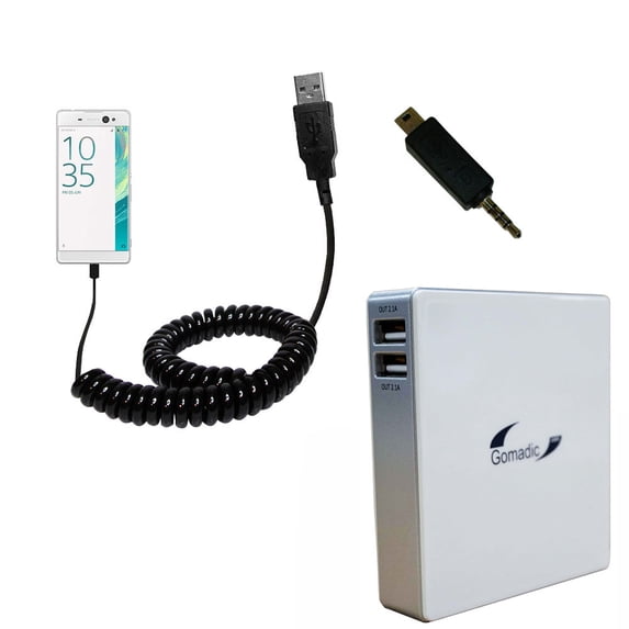 Gomadic High Capacity Rechargeable External Battery Pack suitable for the Sony Xperia XA Ultra - Portable Charger with TipExchange Technology