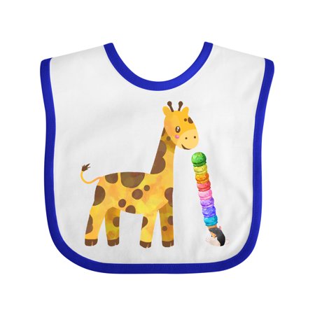 

Inktastic Giraffe and Rat Friends with Ice Cream Boys or Girls Baby Bib