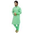 thumbnail image 4 of Atasi Men's Pathani Style Men's Punjabi Shirt Green Kurta Pyjama Set-XL, 4 of 7