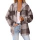 thumbnail image 2 of Sudadera con capucha y manga larga para mujer, informal, con cuello en V y botones, para exteriores y chaquetas, 2 of 7