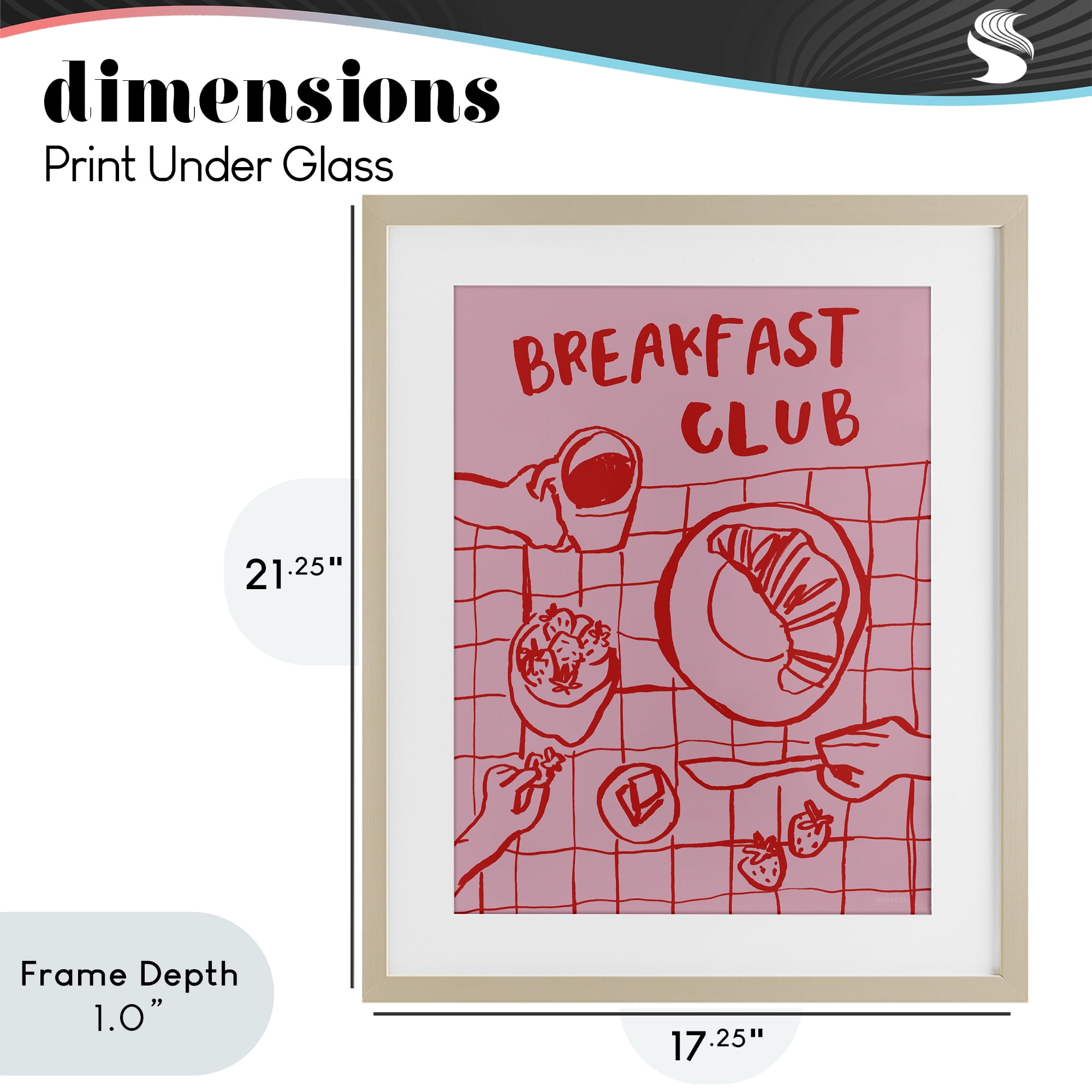 Stupell Industries Breakfast Club Doodles Birch Framed Print Under Glass, design by Jenaya Jackson