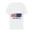 thumbnail image 5 of Mifsaly Independence Day Tops for Women 4Th Of July Cotton T-Shirt Henley V Neck Button Closure Short Sleeve Shirt Patriotic Stars and Stripes Print Loose Fit Flowy Top XXL, 5 of 7