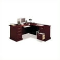 thumbnail image 2 of Pemberly Row L-Shape Executive Office Computer Desk in Harvest Cherry, 2 of 6